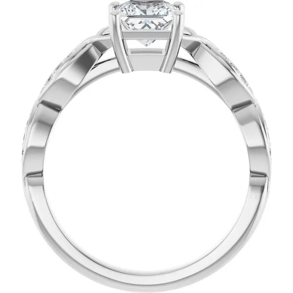 V-End Prong Accented Engagement Ring Image 2 Berilian Jewelers Folsom, CA