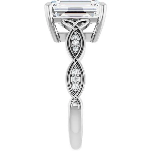 V-End Prong Accented Engagement Ring Image 4 Raleigh Diamond Fine Jewelry Raleigh, NC