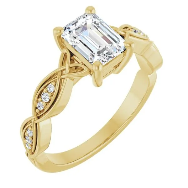 V-End Prong Accented Engagement Ring Berilian Jewelers Folsom, CA