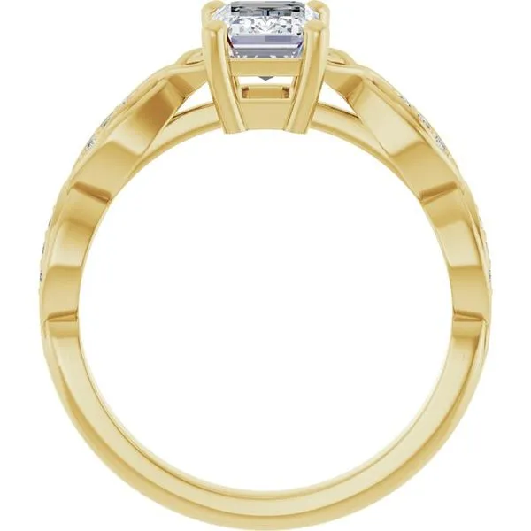 V-End Prong Accented Engagement Ring Image 2 Berilian Jewelers Folsom, CA