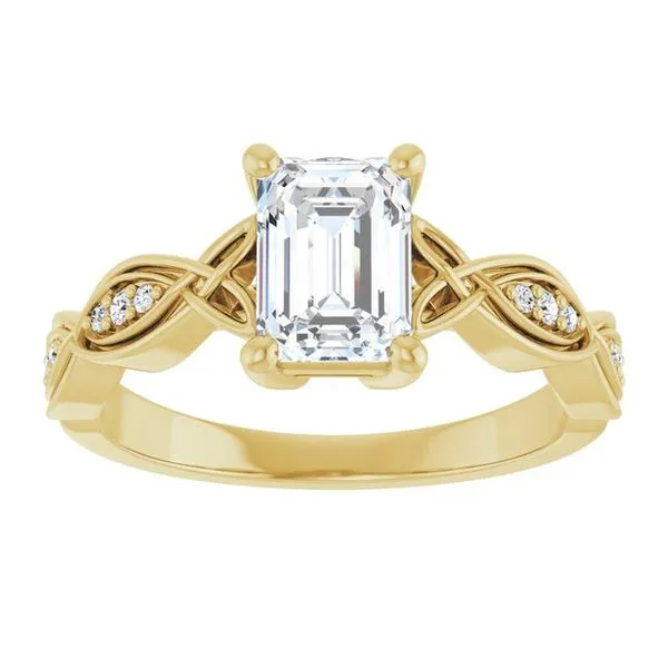 V-End Prong Accented Engagement Ring Image 3 Berilian Jewelers Folsom, CA