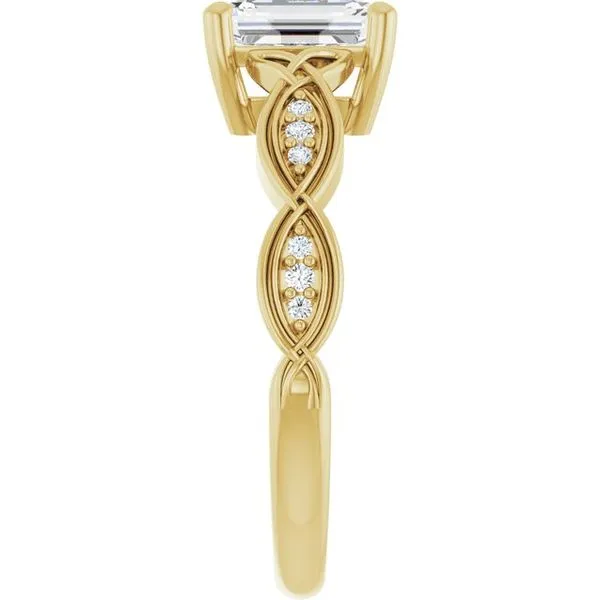 V-End Prong Accented Engagement Ring Image 4 Berilian Jewelers Folsom, CA