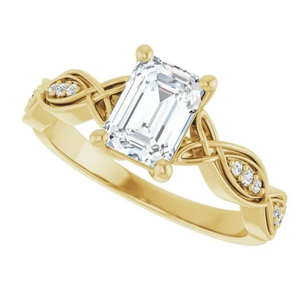 V-End Prong Accented Engagement Ring Image 5 Berilian Jewelers Folsom, CA