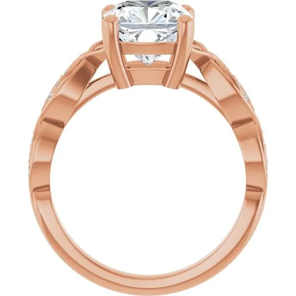 V-End Prong Accented Engagement Ring Image 2 Berilian Jewelers Folsom, CA