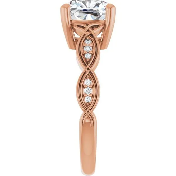 V-End Prong Accented Engagement Ring Image 4 Berilian Jewelers Folsom, CA