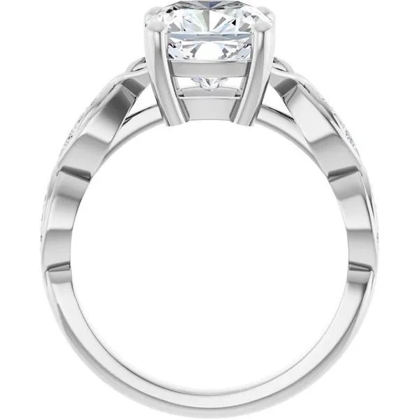 V-End Prong Accented Engagement Ring Image 2 Berilian Jewelers Folsom, CA