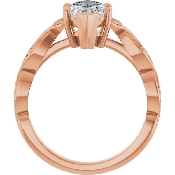 V-End Prong Accented Engagement Ring Image 2 Berilian Jewelers Folsom, CA