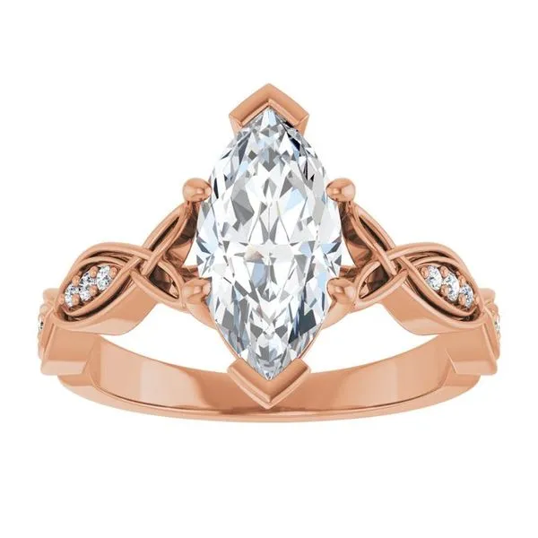 V-End Prong Accented Engagement Ring Image 3 Berilian Jewelers Folsom, CA