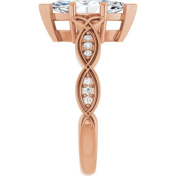 V-End Prong Accented Engagement Ring Image 4 Berilian Jewelers Folsom, CA