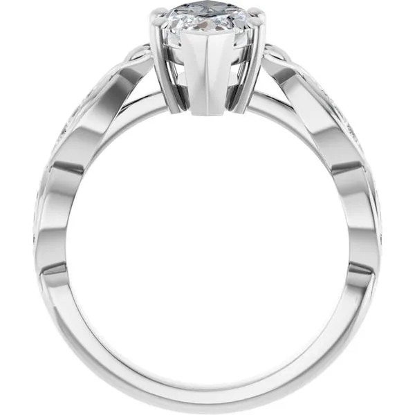 V-End Prong Accented Engagement Ring Image 2 Berilian Jewelers Folsom, CA