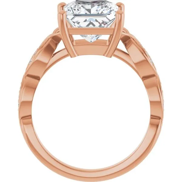 V-End Prong Accented Engagement Ring Image 2 Berilian Jewelers Folsom, CA