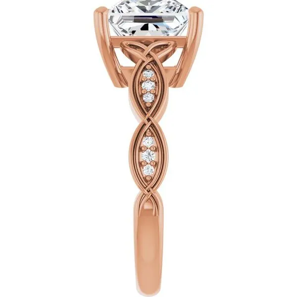 V-End Prong Accented Engagement Ring Image 4 Berilian Jewelers Folsom, CA