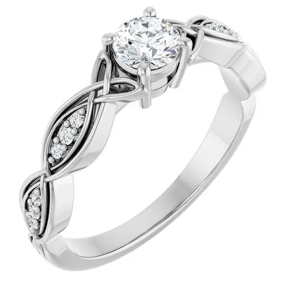 V-End Prong Accented Engagement Ring Berilian Jewelers Folsom, CA