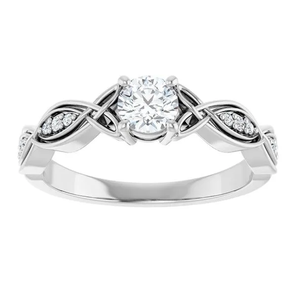 V-End Prong Accented Engagement Ring Image 3 Berilian Jewelers Folsom, CA