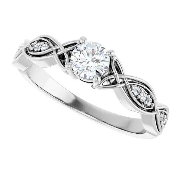 V-End Prong Accented Engagement Ring Image 5 Berilian Jewelers Folsom, CA
