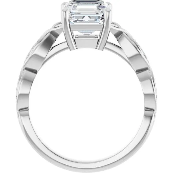 V-End Prong Accented Engagement Ring Image 2 Berilian Jewelers Folsom, CA