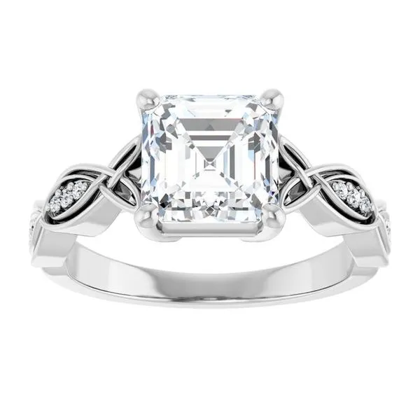 V-End Prong Accented Engagement Ring Image 3 Berilian Jewelers Folsom, CA