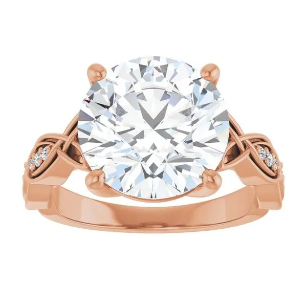 V-End Prong Accented Engagement Ring Image 3 Berilian Jewelers Folsom, CA