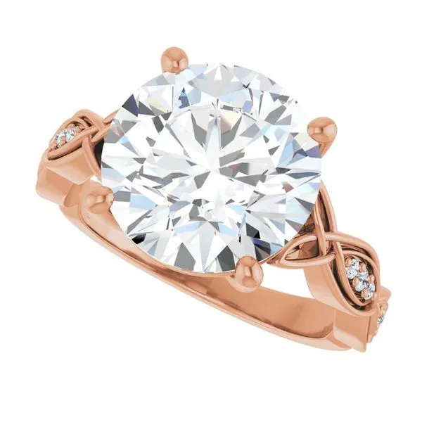 V-End Prong Accented Engagement Ring Image 5 Berilian Jewelers Folsom, CA