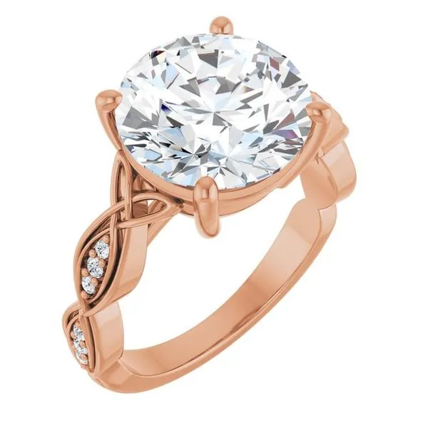 V-End Prong Accented Engagement Ring Berilian Jewelers Folsom, CA