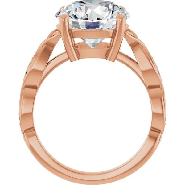 V-End Prong Accented Engagement Ring Image 2 Berilian Jewelers Folsom, CA