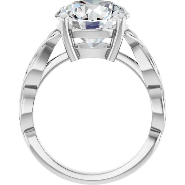 V-End Prong Accented Engagement Ring Image 2 Berilian Jewelers Folsom, CA