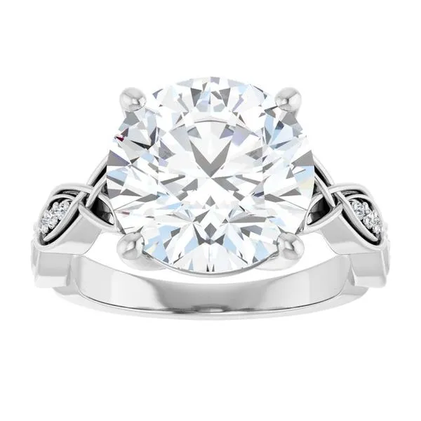V-End Prong Accented Engagement Ring Image 3 Berilian Jewelers Folsom, CA