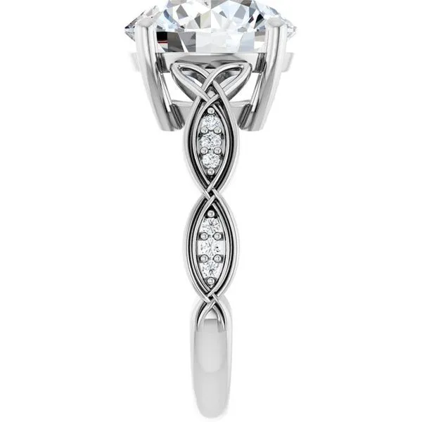 V-End Prong Accented Engagement Ring Image 4 Berilian Jewelers Folsom, CA