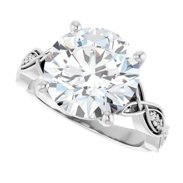 V-End Prong Accented Engagement Ring Image 5 Berilian Jewelers Folsom, CA