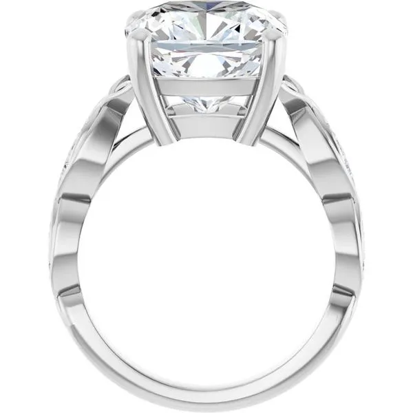 V-End Prong Accented Engagement Ring Image 2 Berilian Jewelers Folsom, CA