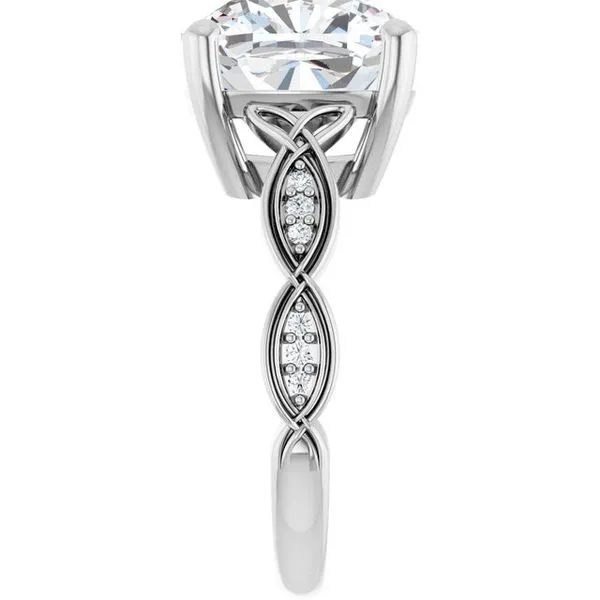 V-End Prong Accented Engagement Ring Image 4 Berilian Jewelers Folsom, CA