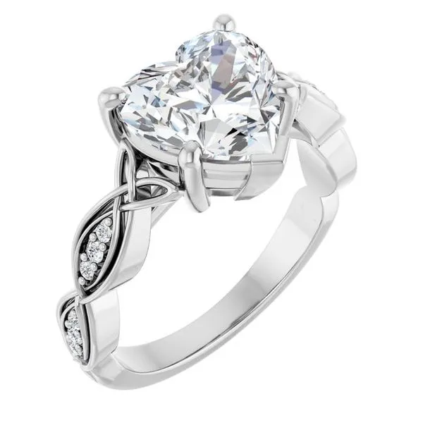 V-End Prong Accented Engagement Ring Berilian Jewelers Folsom, CA