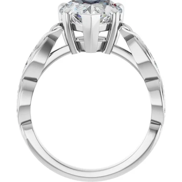 V-End Prong Accented Engagement Ring Image 2 Berilian Jewelers Folsom, CA
