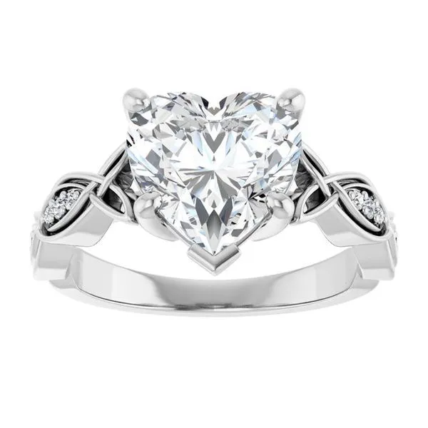 V-End Prong Accented Engagement Ring Image 3 Berilian Jewelers Folsom, CA