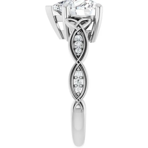 V-End Prong Accented Engagement Ring Image 4 Berilian Jewelers Folsom, CA