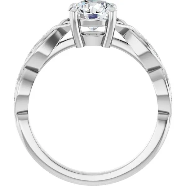 V-End Prong Accented Engagement Ring Image 2 Berilian Jewelers Folsom, CA