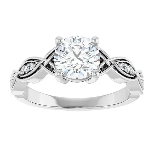 V-End Prong Accented Engagement Ring Image 3 Berilian Jewelers Folsom, CA