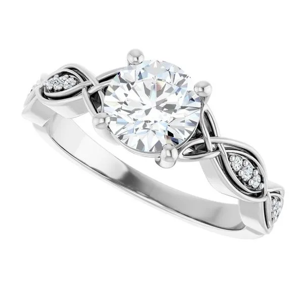 V-End Prong Accented Engagement Ring Image 5 Berilian Jewelers Folsom, CA