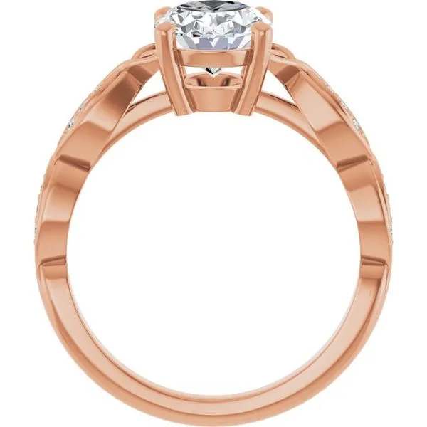 V-End Prong Accented Engagement Ring Image 2 Berilian Jewelers Folsom, CA