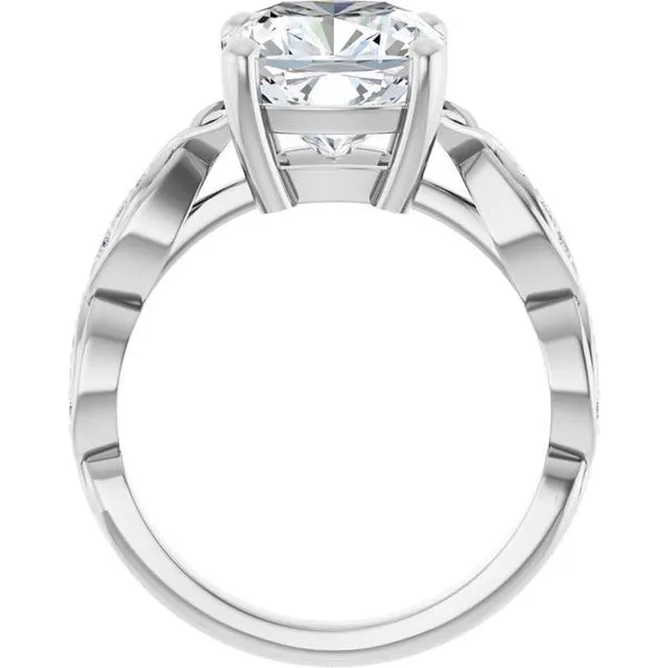 V-End Prong Accented Engagement Ring Image 2 Berilian Jewelers Folsom, CA