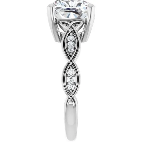 V-End Prong Accented Engagement Ring Image 4 Berilian Jewelers Folsom, CA