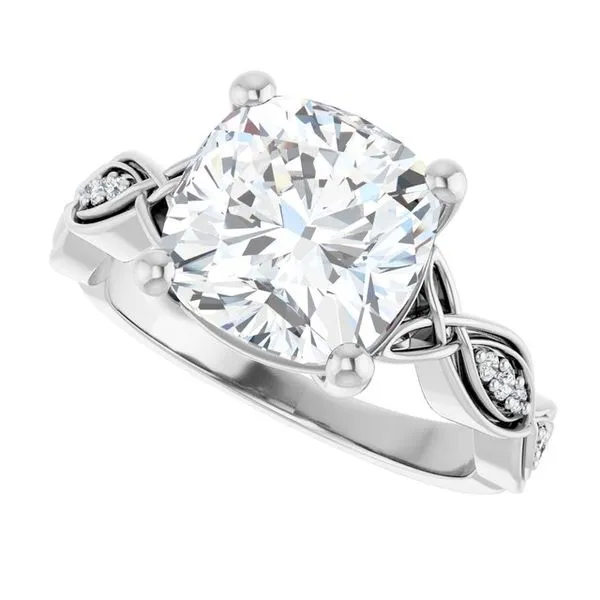 V-End Prong Accented Engagement Ring Image 5 Berilian Jewelers Folsom, CA