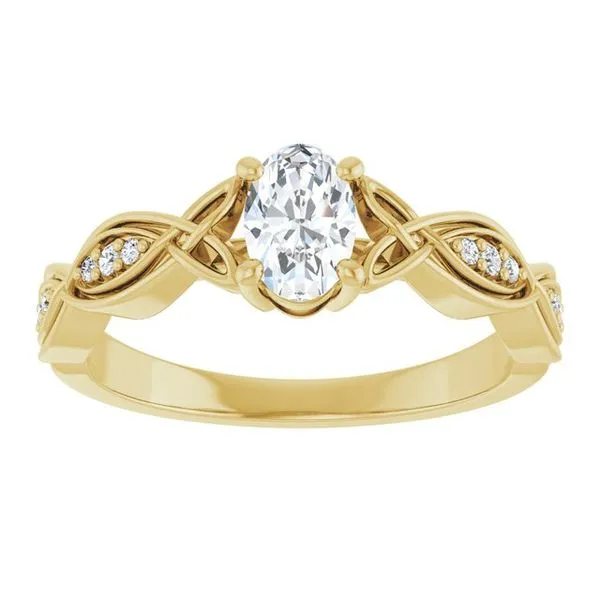 V-End Prong Accented Engagement Ring Image 3 Berilian Jewelers Folsom, CA