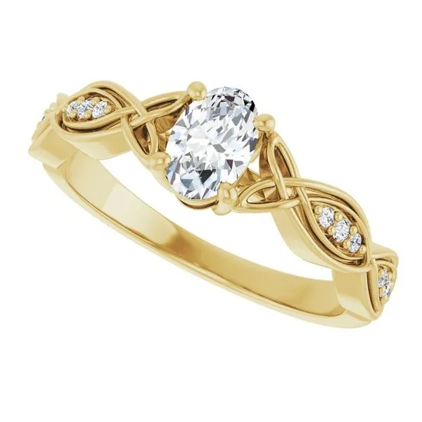 V-End Prong Accented Engagement Ring Image 5 Berilian Jewelers Folsom, CA