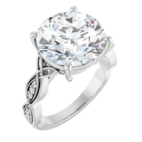 V-End Prong Accented Engagement Ring Berilian Jewelers Folsom, CA