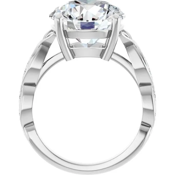 V-End Prong Accented Engagement Ring Image 2 Berilian Jewelers Folsom, CA