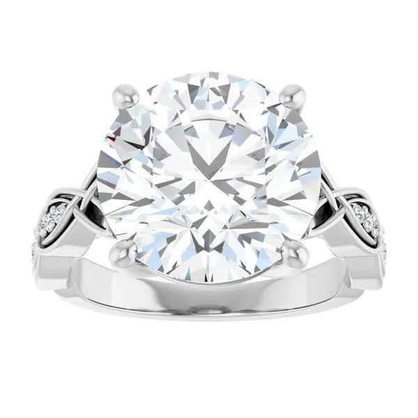 V-End Prong Accented Engagement Ring Image 3 Berilian Jewelers Folsom, CA