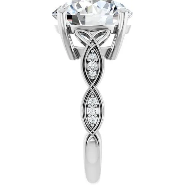 V-End Prong Accented Engagement Ring Image 4 Berilian Jewelers Folsom, CA