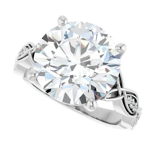 V-End Prong Accented Engagement Ring Image 5 Berilian Jewelers Folsom, CA