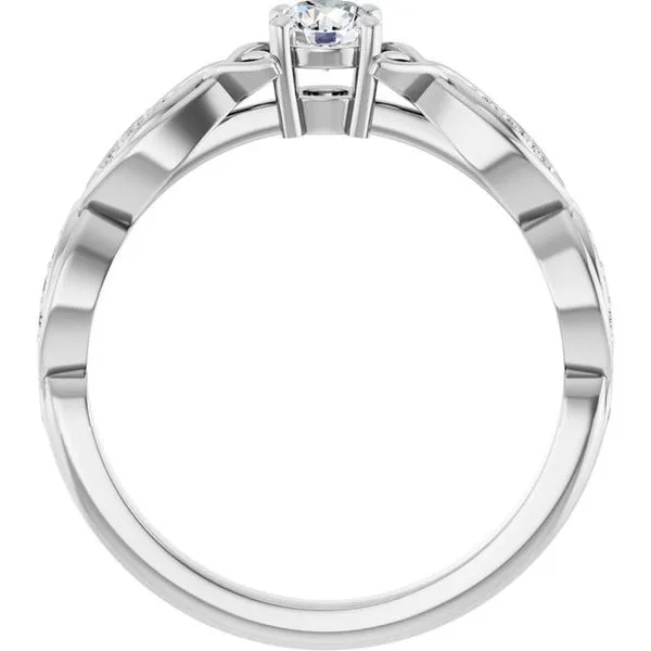 V-End Prong Accented Engagement Ring Image 2 Shipley's Fine Jewelry Hampstead, MD